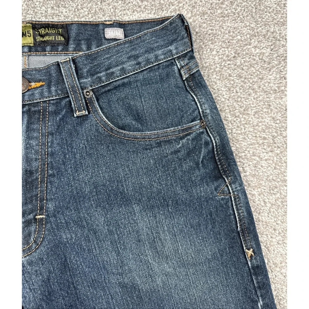 Ariat Rebar M5 Straight Leg Jeans Men's 30x34 Dark Wash Stretch Work Denim
